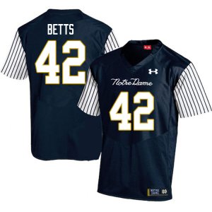 Notre Dame Fighting Irish Men's Stephen Betts #42 Navy Under Armour Alternate Authentic Stitched College NCAA Football Jersey LQG0799UX